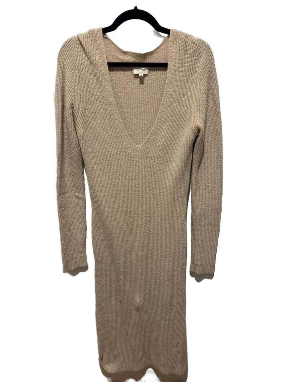 Aritzia Wilfred Deep V-Neck Ribbed Knit Midi Dress  small